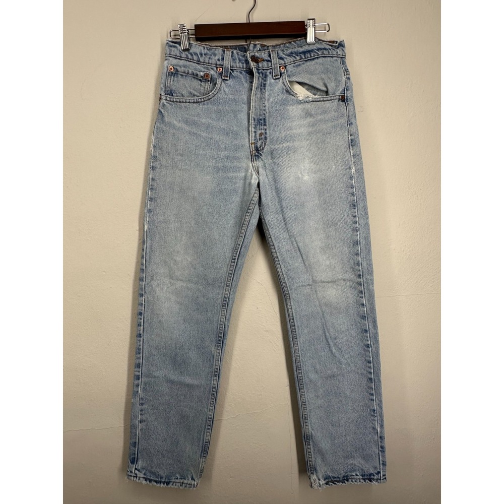 VTG 1996 Levi's Made In USA 505 31x30 Jeans Mens Blue Denim Light Regular Fit